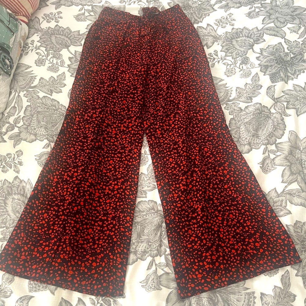BP. Nordstrom High Rise Wide Leg Tie Waist Polyester Pants XXS